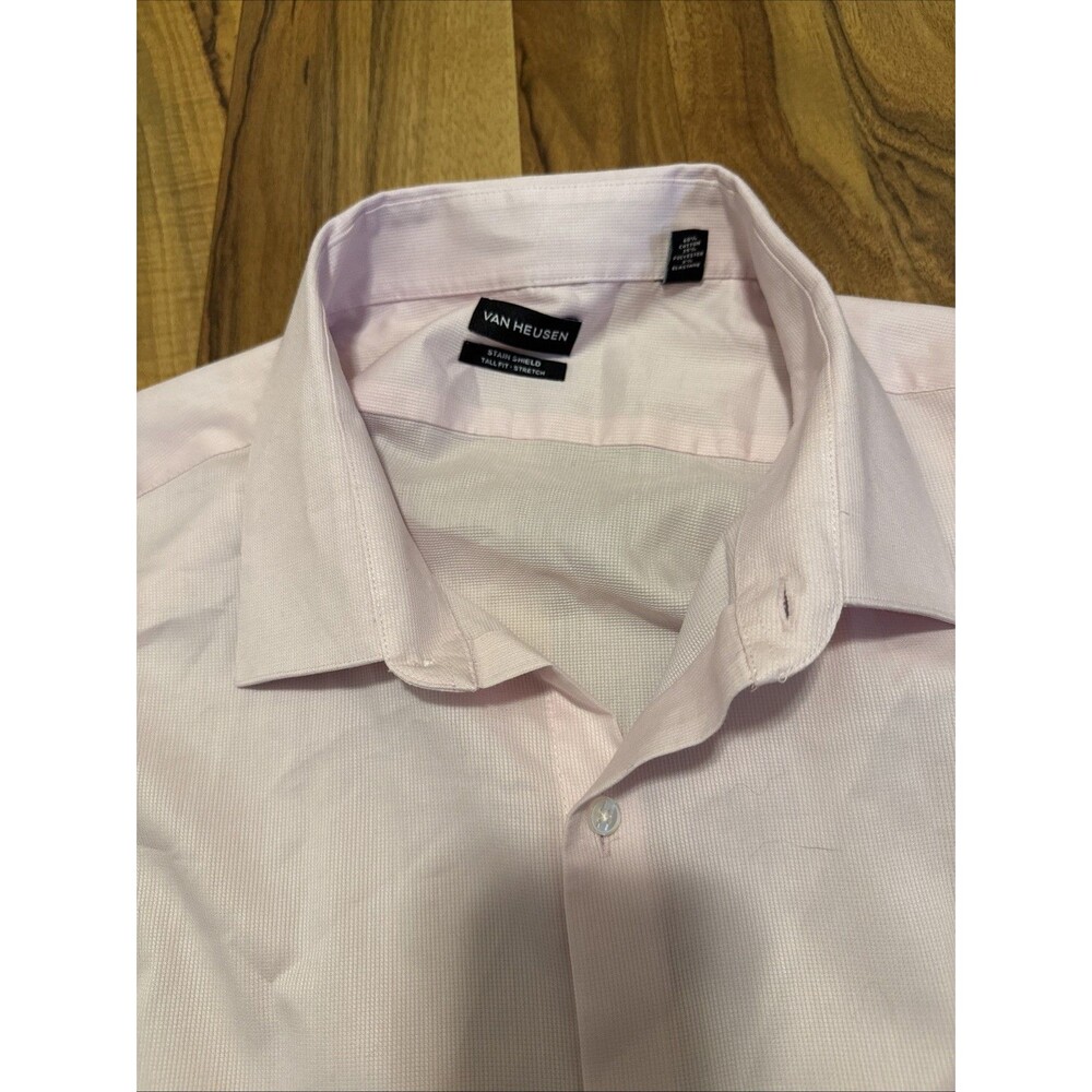 Van Heusen Tall Fit Stain Shield Stretch Light Pink Dress Shirt